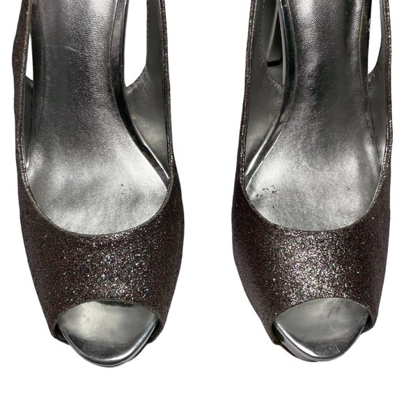 Guess Pink Glitter Platform High Heel Stiletto Shoes - Picture 4 of 13